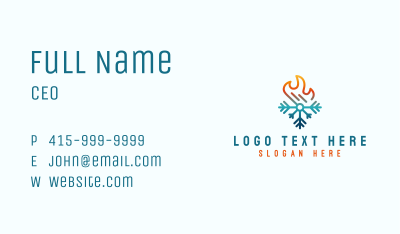 Snowflake Heat Flame  Business Card Image Preview