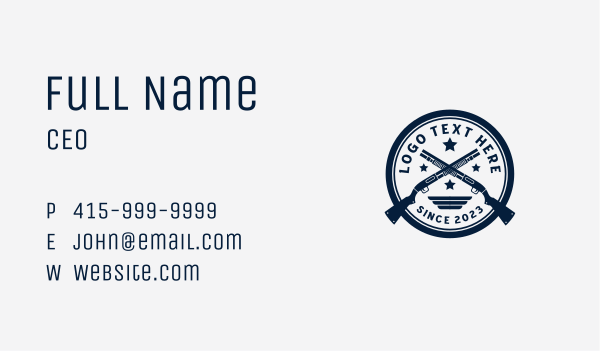 Military Shotgun Weapon Business Card Design Image Preview