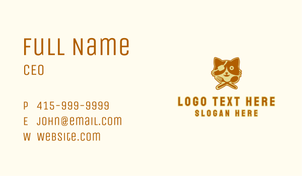 Pirate Cat Food  Business Card Design Image Preview