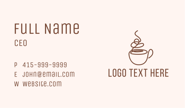 Hot Coffee Monoline Business Card Design Image Preview