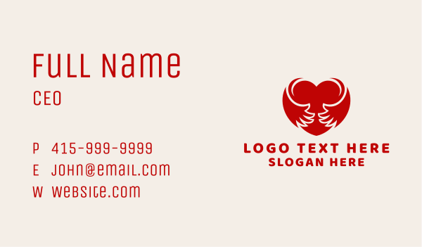 Red Heart Care Business Card Design Image Preview