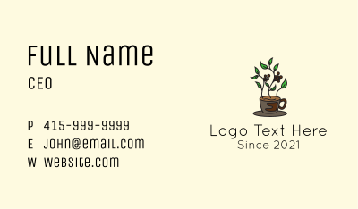 Coffee Pot Plant  Business Card Image Preview