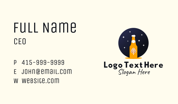 Starry Night Beer Bottle  Business Card Design Image Preview