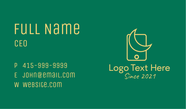 Islam Moon Mobile App  Business Card Design Image Preview