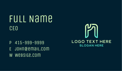 Gradient Software Letter N Business Card Image Preview