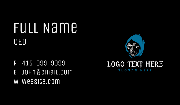 Dark Skull Reaper Business Card Design Image Preview