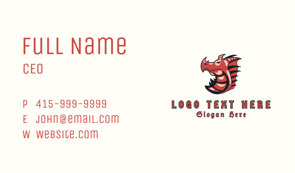 Red Dragon Mythical Creature Business Card Design Image Preview
