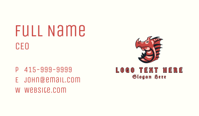 Red Dragon Mythical Creature Business Card