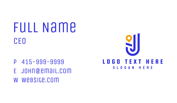 Location Pin Letter J Business Card Design Image Preview