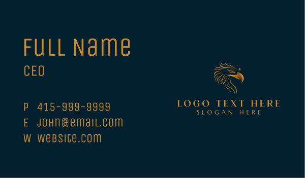 Luxurious Golden Eagle Business Card Design Image Preview
