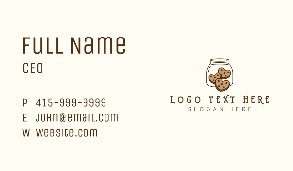 Cookie Heart Jar Business Card Design Image Preview