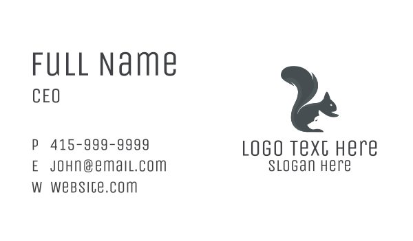 Squirrel & Dog Silhouette Business Card Design Image Preview