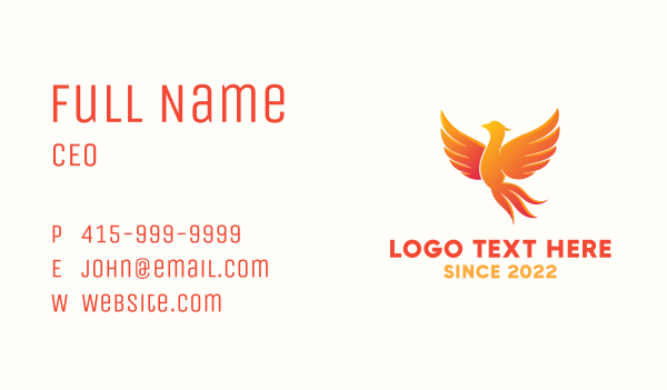 Burning Phoenix Bird Business Card Design Image Preview