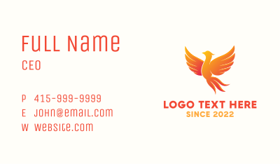 Burning Phoenix Bird Business Card Image Preview