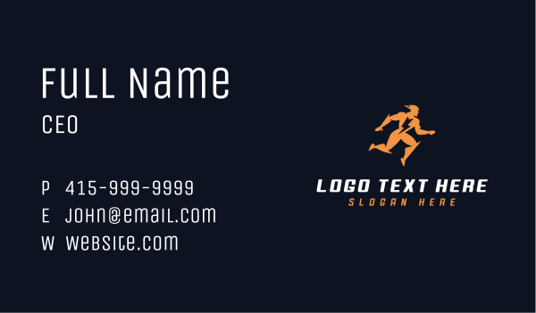 Lightning Running Man Business Card Design Image Preview