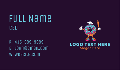 Donut Chef Mascot Business Card