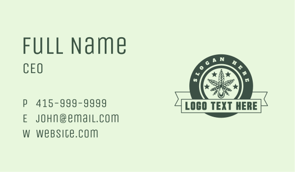 Natural Hemp Extract Business Card Design Image Preview