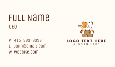 Cute Cat Mascot  Business Card Image Preview