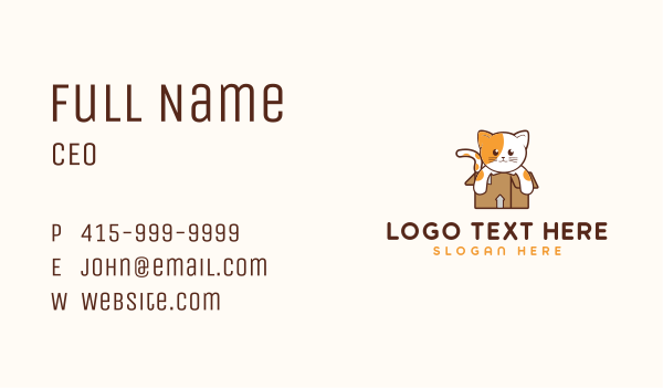 Cute Cat Mascot  Business Card Design Image Preview