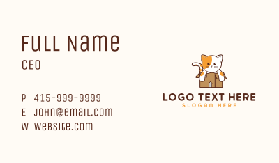 Cute Cat Mascot  Business Card Image Preview