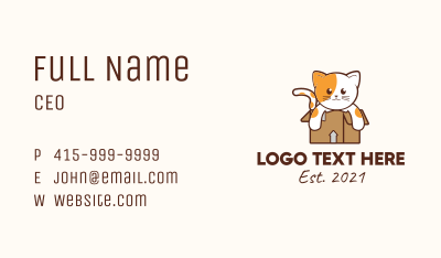 Cute Cat Mascot  Business Card
