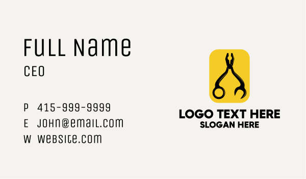 Plier Combination Tool Business Card Design Image Preview