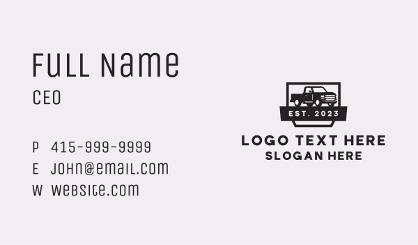 Pick Up Truck Vehicle Business Card Design Image Preview