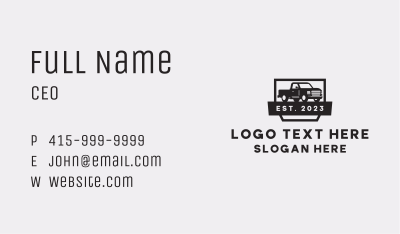 Pick Up Truck Vehicle Business Card Image Preview
