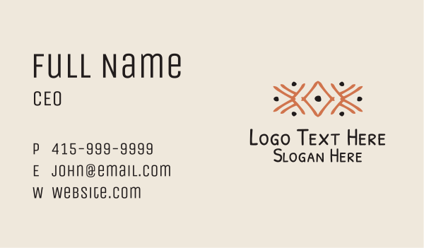 Orange Tribal Detail Business Card Design Image Preview