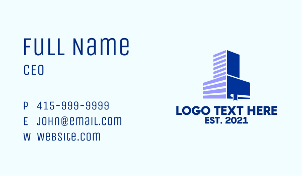 Blue Book Tower  Business Card Design Image Preview
