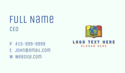 Globe Book Learning Business Card Image Preview
