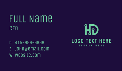 Tech HD Monogram Business Card Image Preview