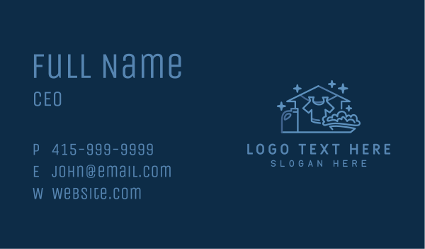 Blue Laundry Cleaning Business Card Design Image Preview