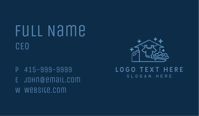 Blue Laundry Cleaning Business Card Image Preview