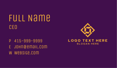 Golden Elegant Tile Pattern Business Card Image Preview