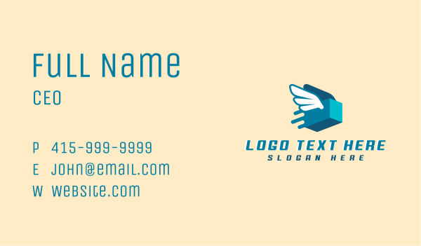 Delivery Box Fly Business Card Design Image Preview