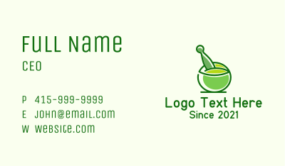 Mortar & Pestle Herb Business Card Image Preview