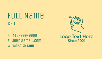 Camera Lens Hand  Business Card Image Preview