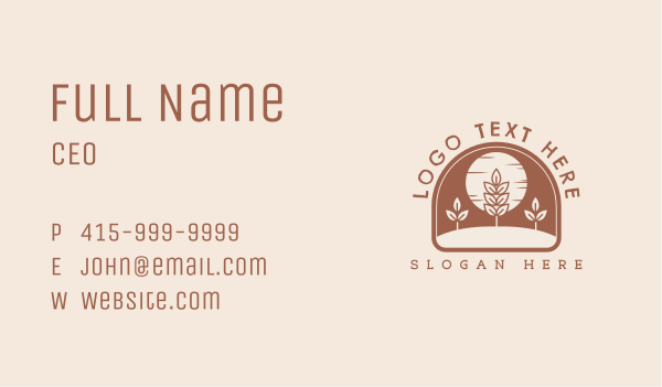 Sunset Plant Crop Business Card Design Image Preview