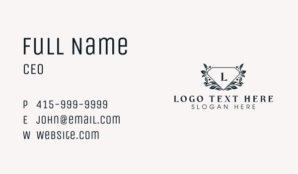 Diamond Wreath Boutique Business Card Design Image Preview