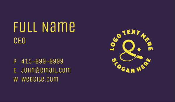 Yellow Ampersand Symbol Business Card Design Image Preview