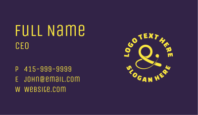 Yellow Ampersand Symbol Business Card