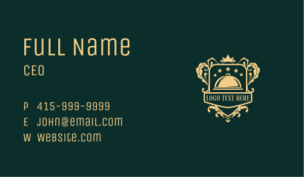 Cloche Gourmet Diner Business Card Design Image Preview