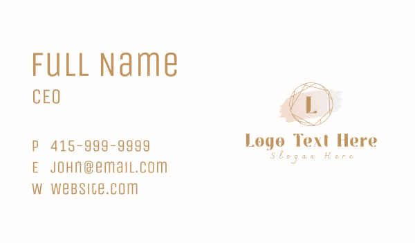 Jewelry Gemstone Watercolor Lettermark Business Card Design Image Preview