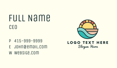 Sunset Vacation Wave Island Business Card