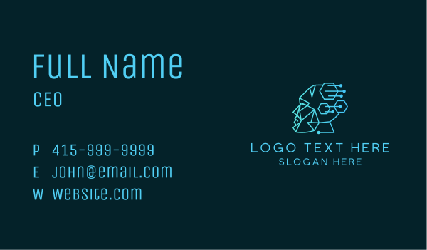 Cyber Artificial Intelligence Business Card Design Image Preview