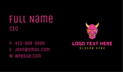 Japanese Demon Mask Business Card Image Preview