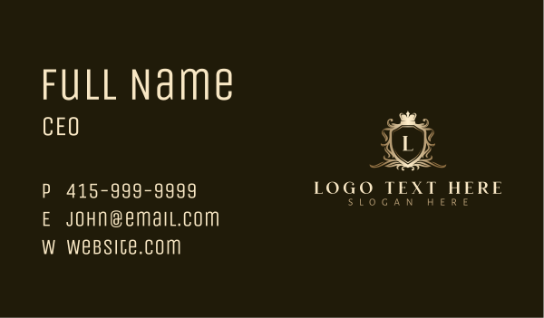 Crown Shield Decorative Business Card Design Image Preview