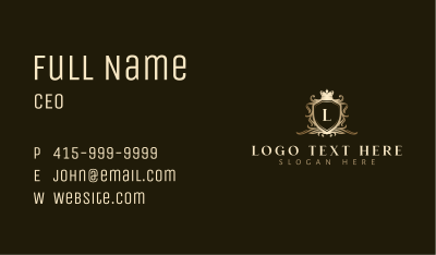 Crown Shield Decorative Business Card Image Preview