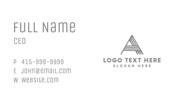 Classic Striped Letter A Business Card Design Image Preview